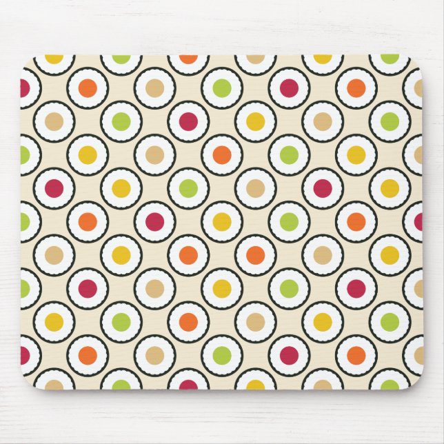 Alfombrilla De Ratón Sushi Maki Polka Dots (Frente)