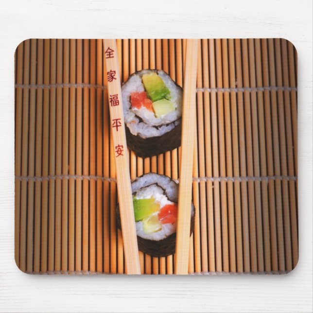 Alfombrilla De Ratón Sushi y palillos de madera (Frente)