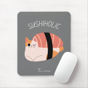Alfombrilla De Ratón sushiholic, gato sushi