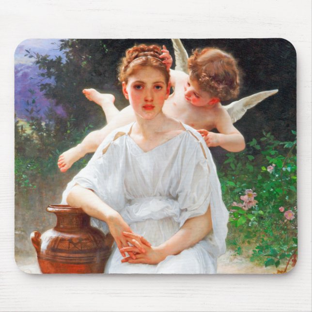Alfombrilla De Ratón Susurros de amor, Bouguereau (Frente)