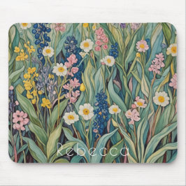 Alfombrilla De Ratón Susurros de pradera: Flores silvestres pasteles