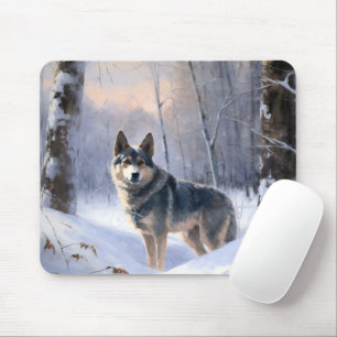 Alfombrilla De Ratón Swedish Vallhund Deja que nieve Navidad
