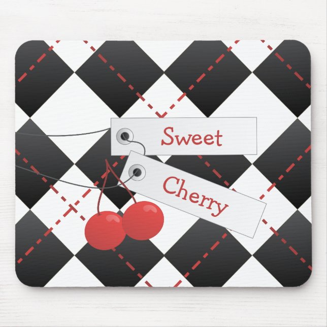 Alfombrilla De Ratón Sweet Cherry Argyle (Frente)