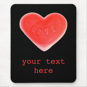 Alfombrilla De Ratón Sweet Heart Black 'Your Text' mousepad