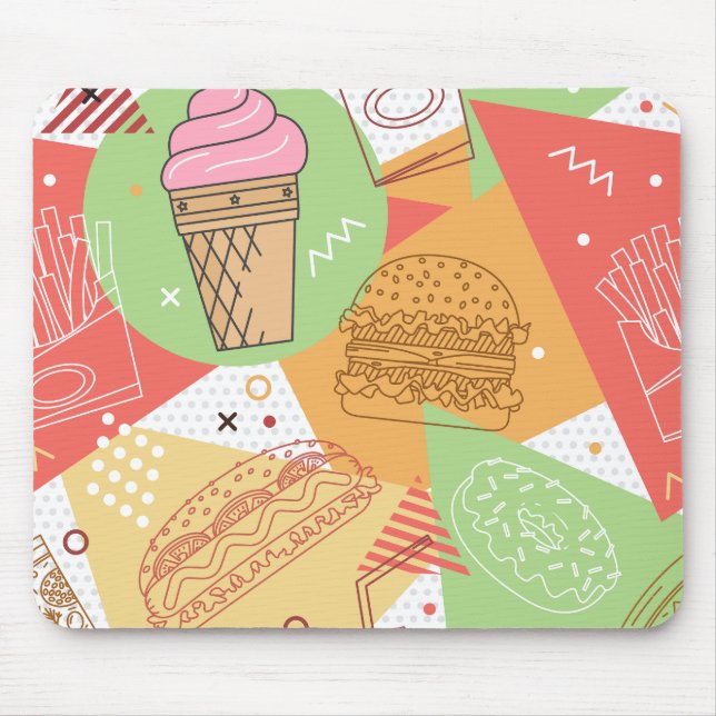 Alfombrilla De Ratón Sweet pastel abstract and illustrations Ice cream (Frente)