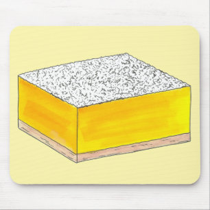 Alfombrilla De Ratón Sweet & Sour Yellow Lemon Bar Square Pastry Baking