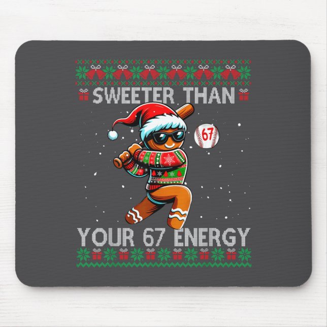 Alfombrilla De Ratón Sweeter Than Your 67 Energy Gingerbread Baseball C (Frente)