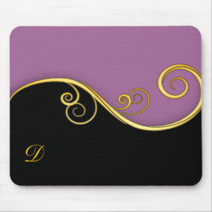 Alfombrilla De Ratón Swirl morado-negro con inicio
