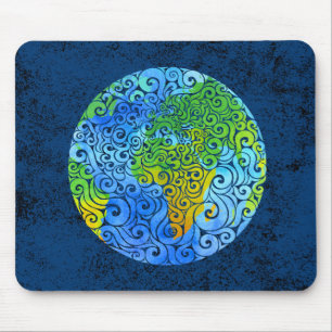 Alfombrilla De Ratón Swirly Earth