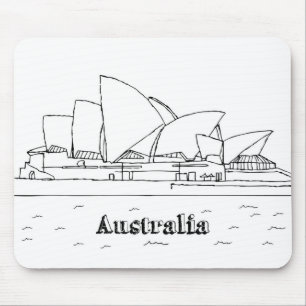 Alfombrilla De Ratón Sydney Australia: Dibujo de vacaciones en Tra