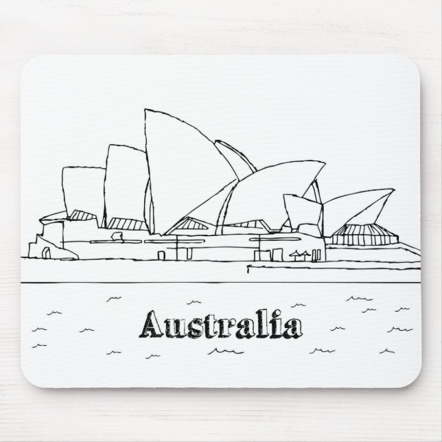 Alfombrilla De Ratón Sydney Australia: Dibujo de vacaciones en Tra (Frente)