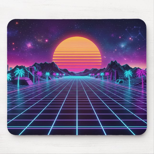 Alfombrilla de ratón Synthwave (Frente)