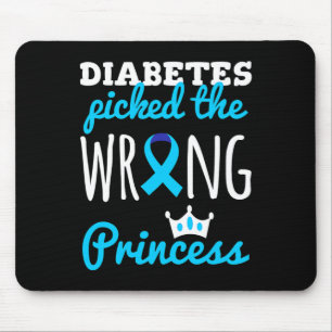 Alfombrilla De Ratón T1d Conciencia Princesa Chicas Diabetes Awa