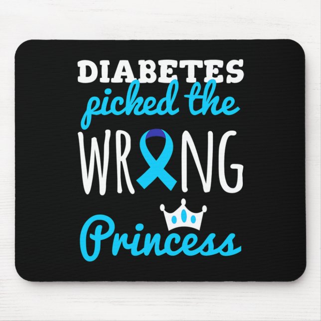 Alfombrilla De Ratón T1d Conciencia Princesa Chicas Diabetes Awa (Frente)