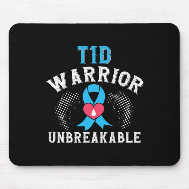 Alfombrilla De Ratón T1d Guerrero Inquebrantable Diabetes Mes de Concie (Frente)