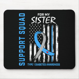 Alfombrilla De Ratón T1d Hermana Tipo 1 Diabetes Awareness Flag Regalos