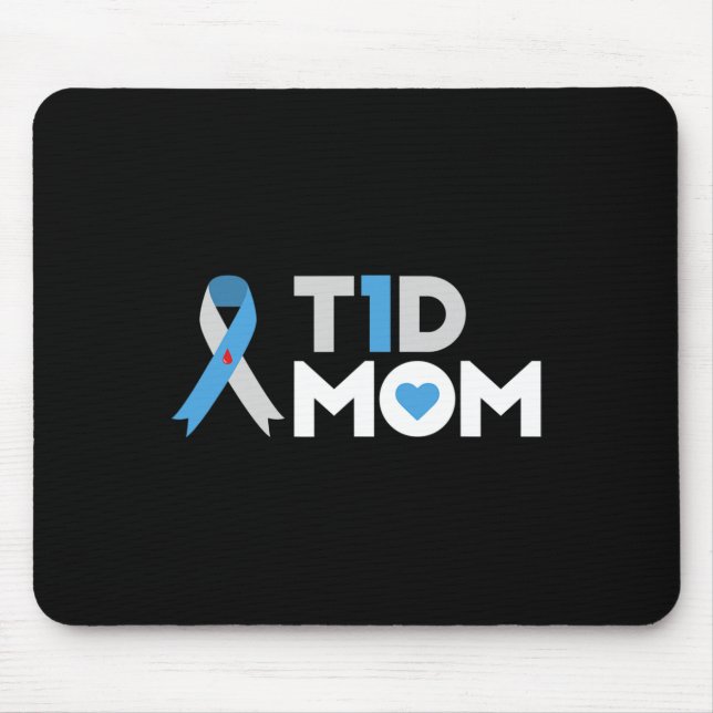 Alfombrilla De Ratón T1d Mamá Diabetes Conciencia Tipo 1 Insulina Madre (Frente)