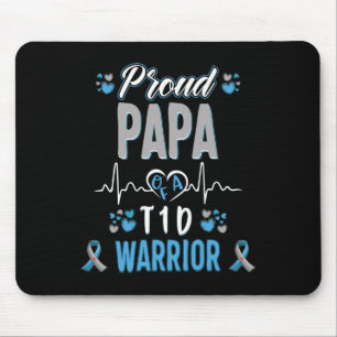 Alfombrilla De Ratón T1D orgulloso de Papa Diabetes Sensibilización al
