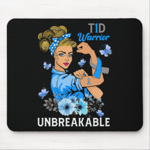 Alfombrilla De Ratón T1d Tipo 1 Conciencia del guerrero sobre la diabet