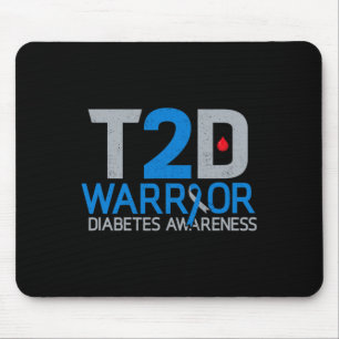 Alfombrilla De Ratón T2d Guerrero Diabetes Conciencia Tipo 2 Fibra Diab