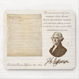 Alfombrilla De Ratón T. Jefferson: Verdad y periódicos - Mousepad