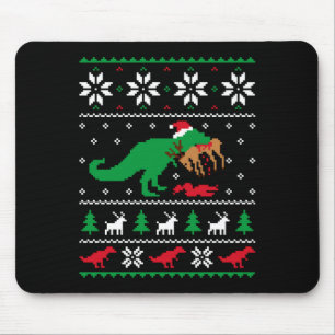 Alfombrilla De Ratón T Rex Comiendo Reno Dinosaurio Divertido Navidad F