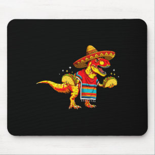 Alfombrilla De Ratón T-rex dinosaur amante del taco cinco de mayo sombr
