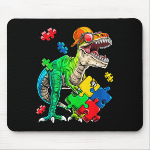 Alfombrilla De Ratón T Rex Dinosaurios Autism Awareness Puzzle Piece Re