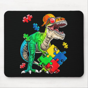 Alfombrilla De Ratón T Rex Dinosaurios Autism Awareness Puzzle Piece Re