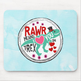 Alfombrilla De Ratón T-Rex en un Top Hat Rawr significa que te amo grac