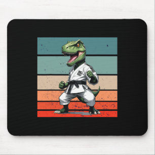 Alfombrilla De Ratón T.rex Karate Gi Cinturones Negros Postura Feroz Po