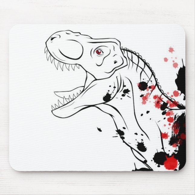 Alfombrilla De Ratón T-Rex (rojo y negro) (Frente)
