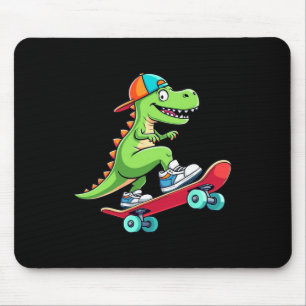Alfombrilla De Ratón T-Rex Skateboarder Dino Dinosaur Patinando Patinet