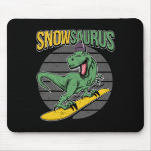 Alfombrilla De Ratón T-rex Snowboarding Dinosaur Snowboard 