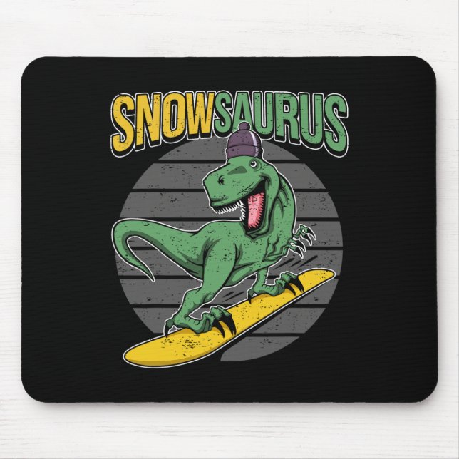 Alfombrilla De Ratón T-rex Snowboarding Dinosaur Snowboard  (Frente)