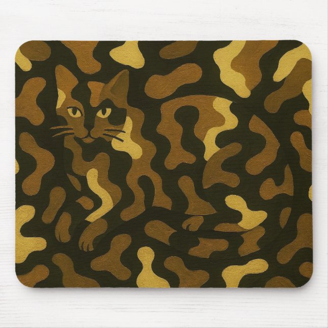 Alfombrilla De Ratón Tabby Cat Camouflage Art (Frente)
