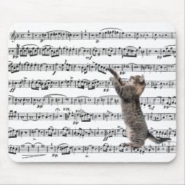 Alfombrilla De Ratón Tabby Cat On Sheet Music