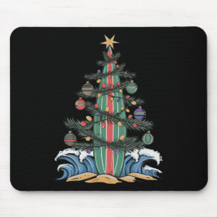 Alfombrilla De Ratón Tabla de surf de árbol de Navidad _1
