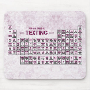Alfombrilla De Ratón Tabla periódica de Texting (rosa)