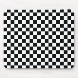 Alfombrilla De Ratón Tablero de ajedrez negro y blanco