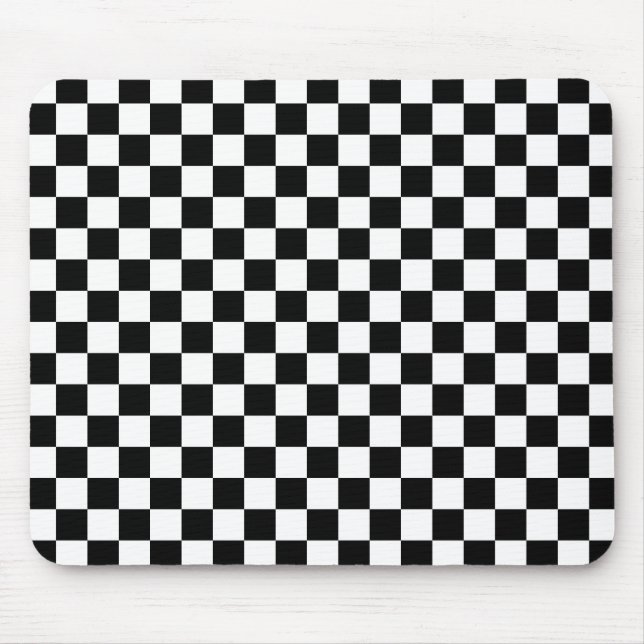 Alfombrilla De Ratón Tablero de ajedrez negro y blanco (Frente)