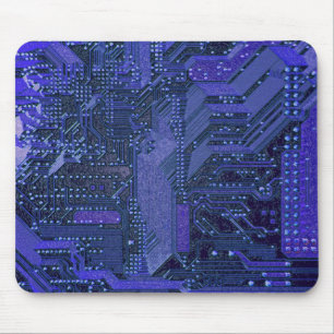 Alfombrilla De Ratón Tablero de Circuito Cibernético Azul Tecnología El