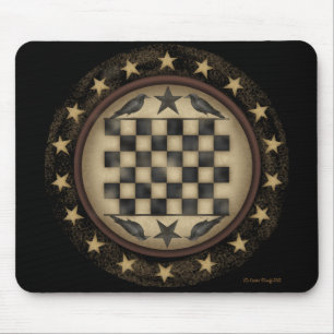 Alfombrilla De Ratón Tablero de damas primitivo Mousepad del cuervo