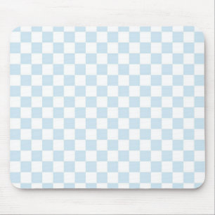 Alfombrilla De Ratón Tablero Pastel Azul y Blanco