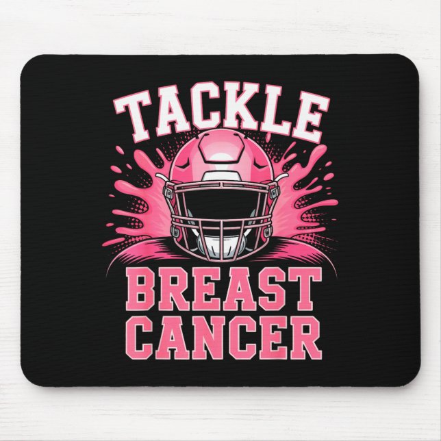 Alfombrilla De Ratón Tackle Football Breast Cancer Awareness Nk Ribbon  (Frente)