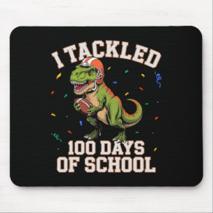Alfombrilla De Ratón Tackleé 100 Días De Escuela Dino T-rex Zapatillas 