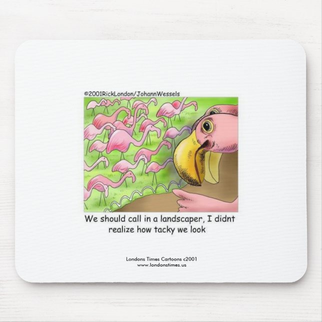 Alfombrilla De Ratón Tacky Pink Flamingos Funny Mouse Pad (Frente)