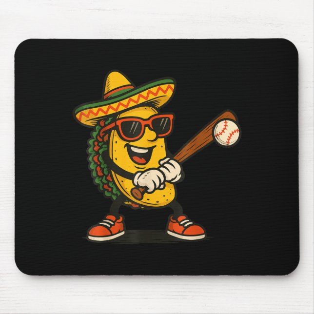Alfombrilla De Ratón Taco béisbol cinco de mayo  (Frente)