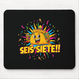 Alfombrilla De Ratón Taco divertido 67 cinco de mayo mexicano seis siet