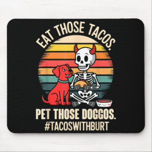 Alfombrilla De Ratón Taco esqueleto perro mascota come tacos perritos c